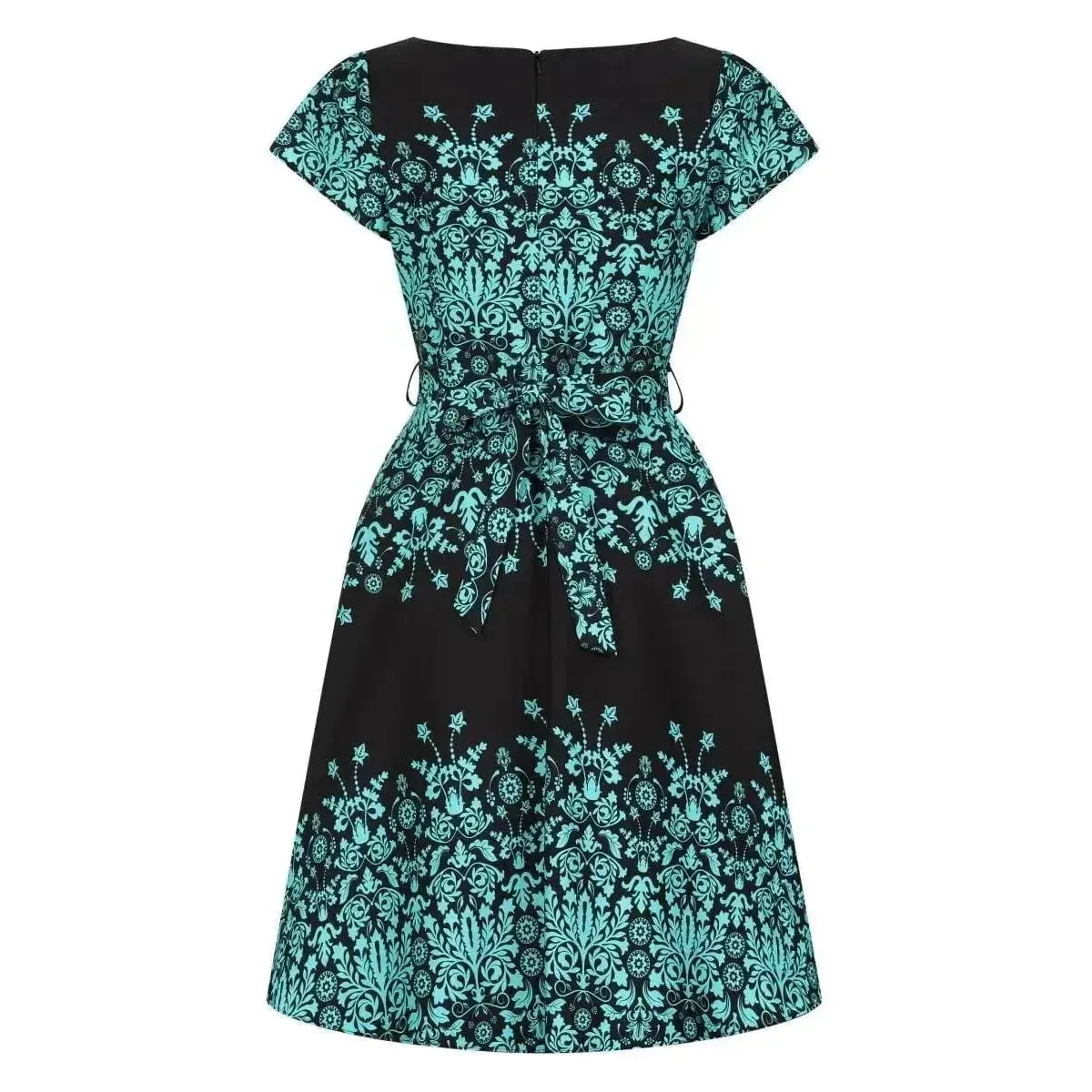 Day Dress - Blue Damask Border