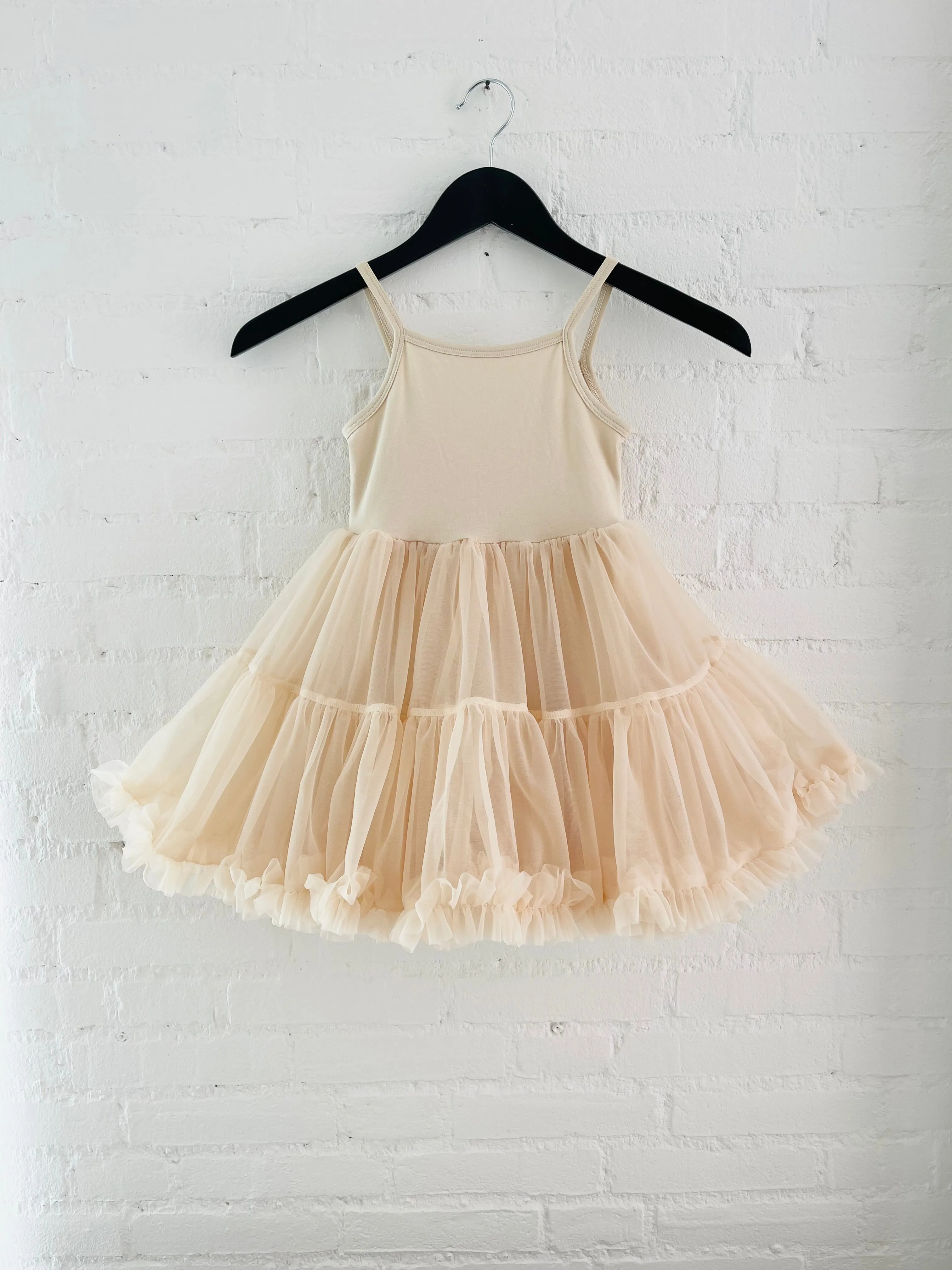 DOLLY PETTI SPAGHETTI PETTISKIRT TUTU DRESS cream