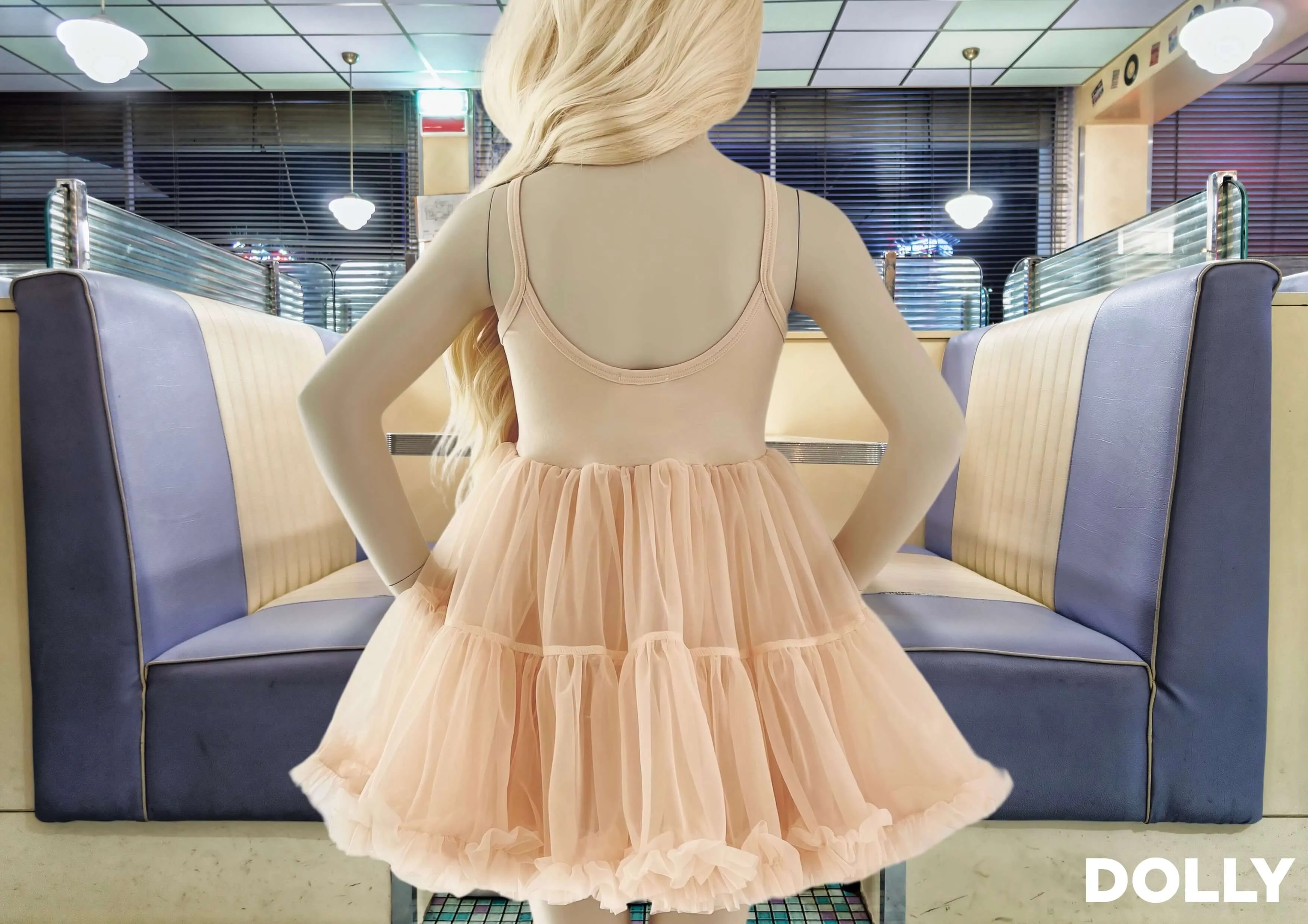DOLLY PETTI SPAGHETTI PETTISKIRT TUTU DRESS cream
