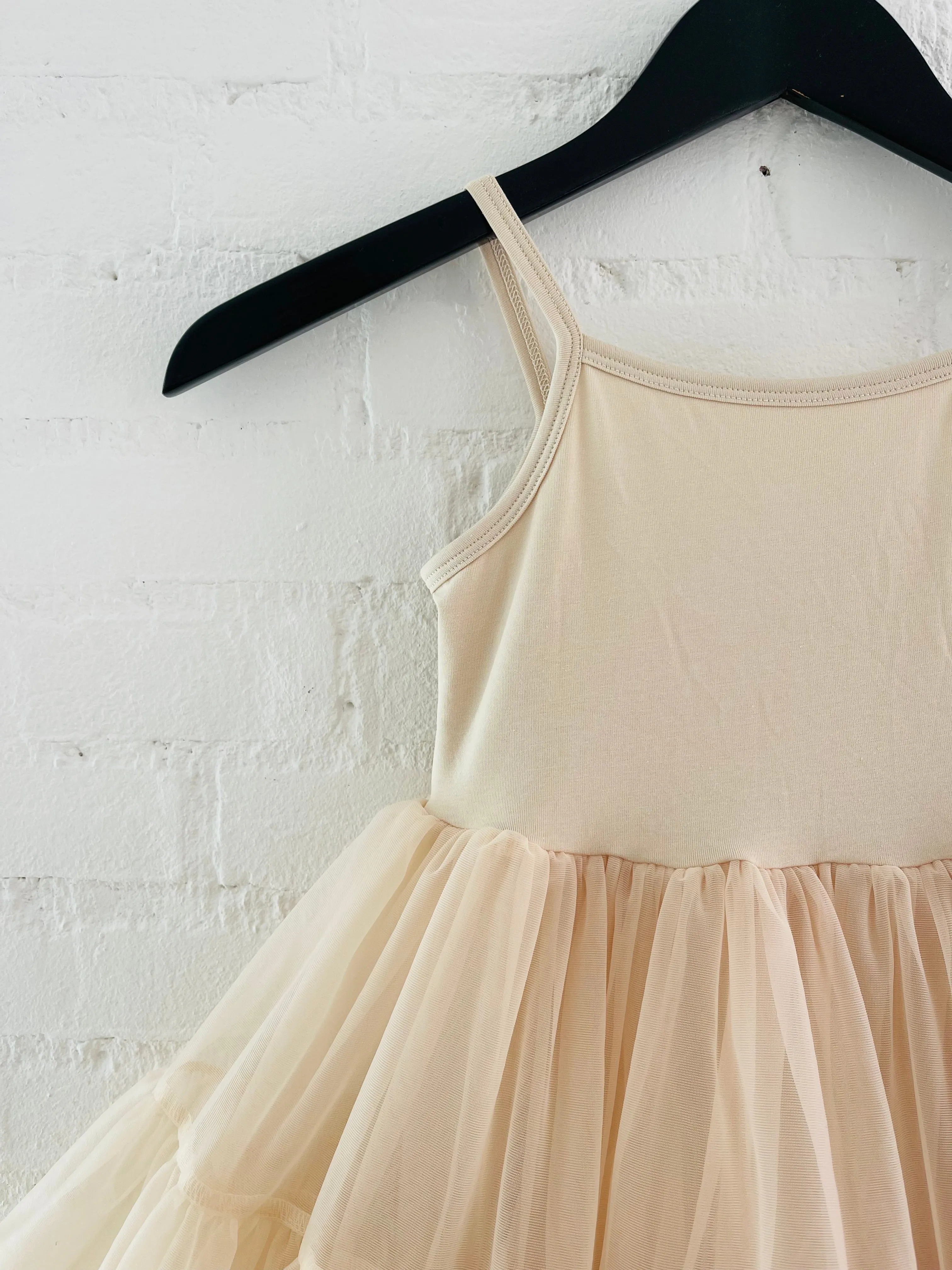 DOLLY PETTI SPAGHETTI PETTISKIRT TUTU DRESS cream