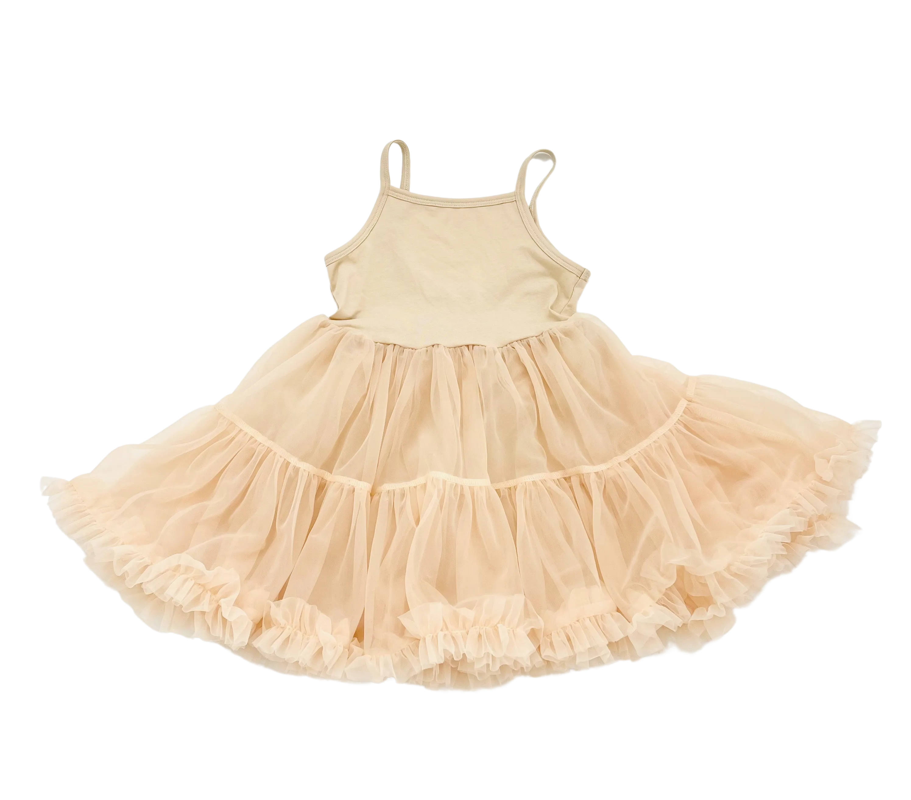 DOLLY PETTI SPAGHETTI PETTISKIRT TUTU DRESS cream