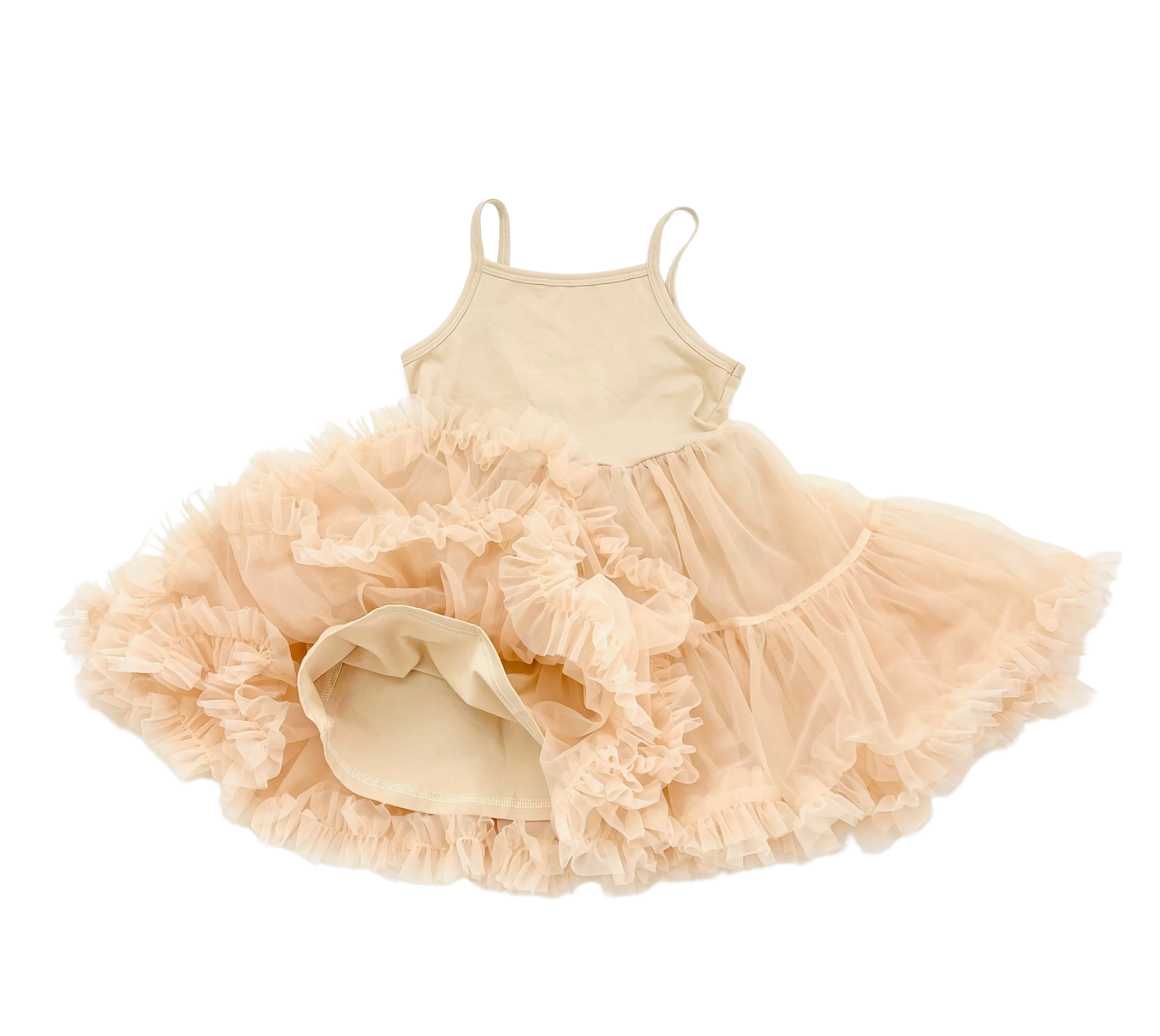 DOLLY PETTI SPAGHETTI PETTISKIRT TUTU DRESS cream