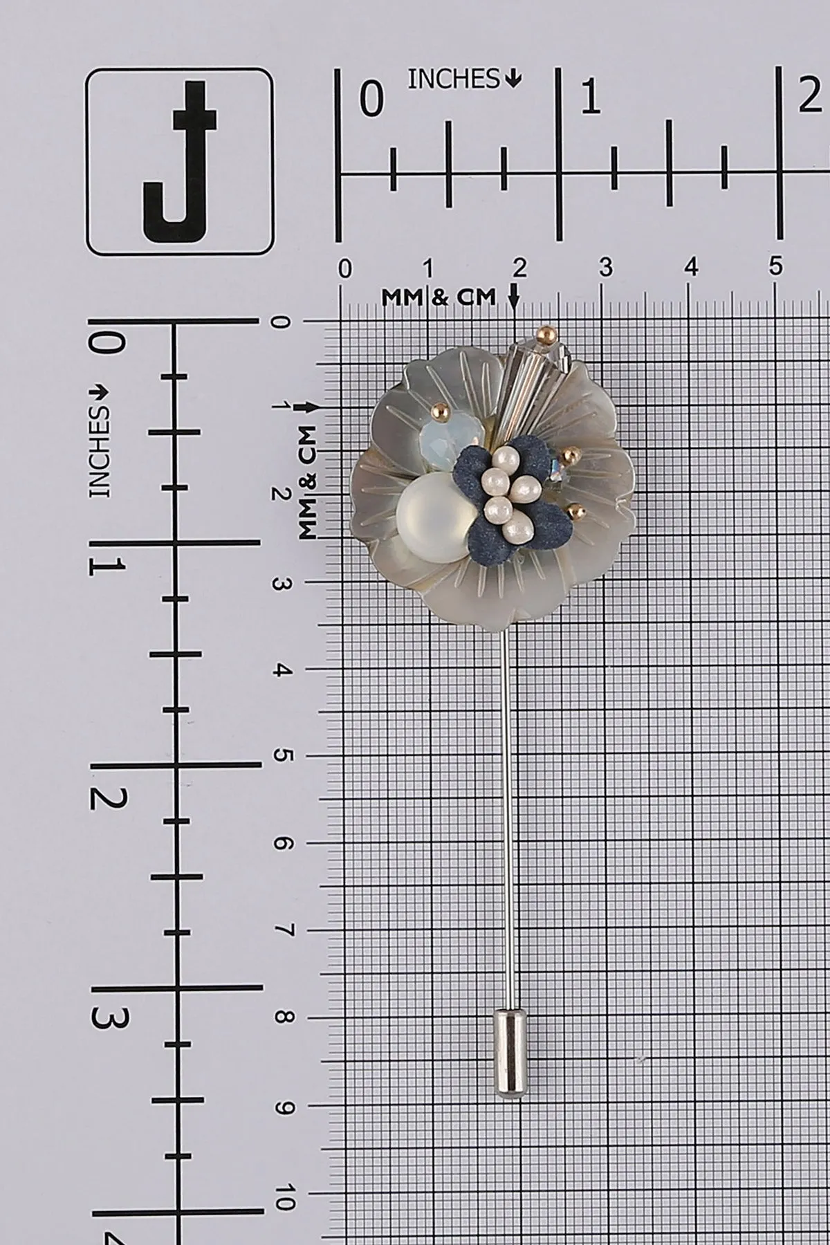 Elegant Handcrafted Silver Unisex Lapel Pin for Suits