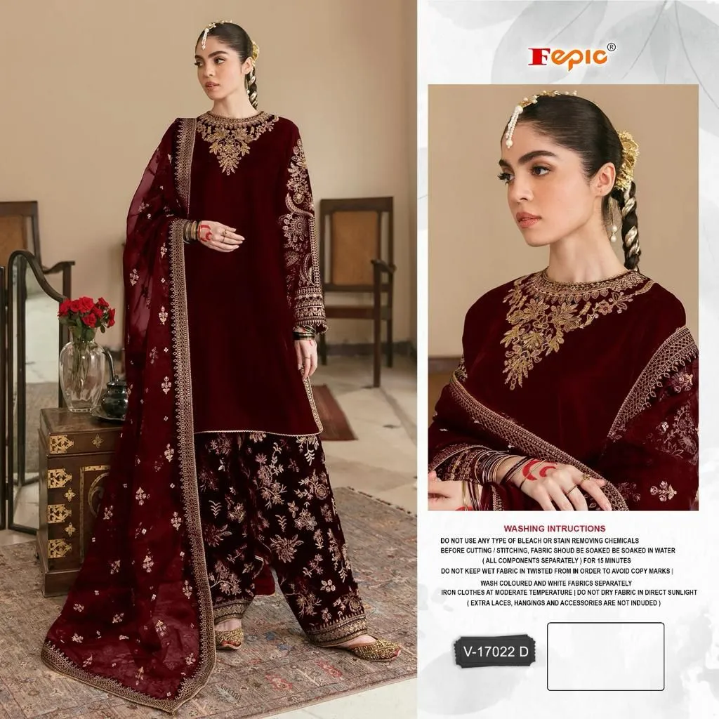 Fepic V 17022 Rosemeen Velvet Pakistani Suits