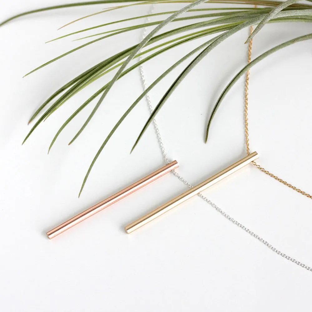 Gold Column Necklace