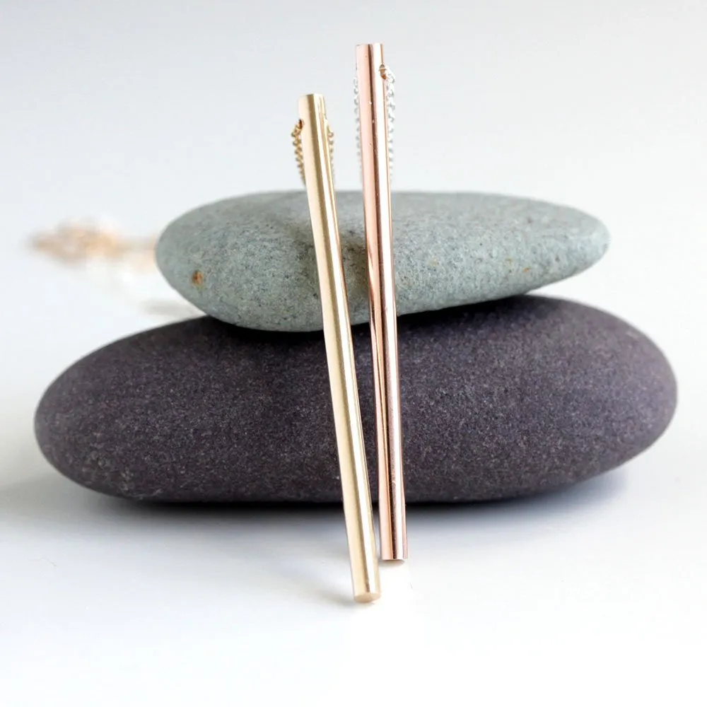 Gold Column Necklace