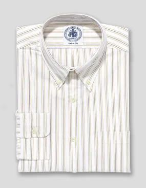 GOLD PURPLE STRIPE OXFORD DRESS SHIRT