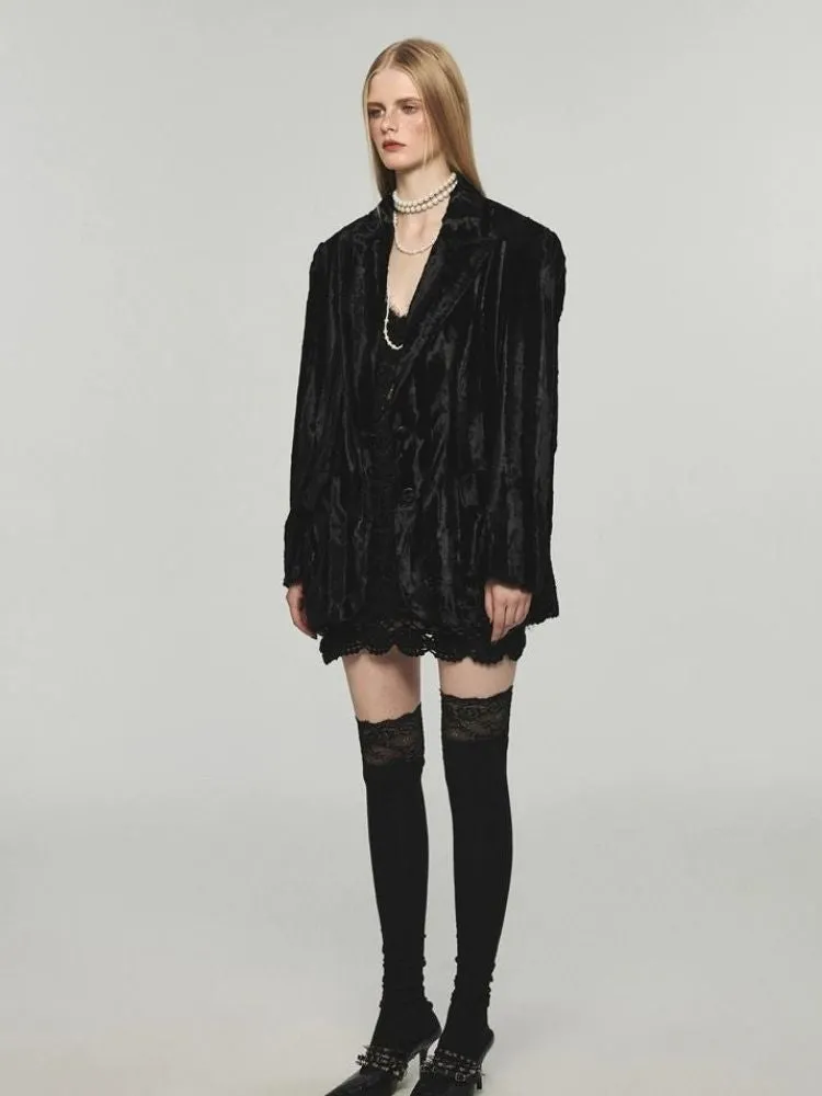 High quality plush blazer【s0000004126】