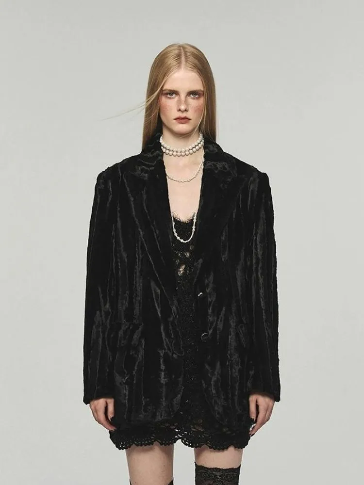 High quality plush blazer【s0000004126】