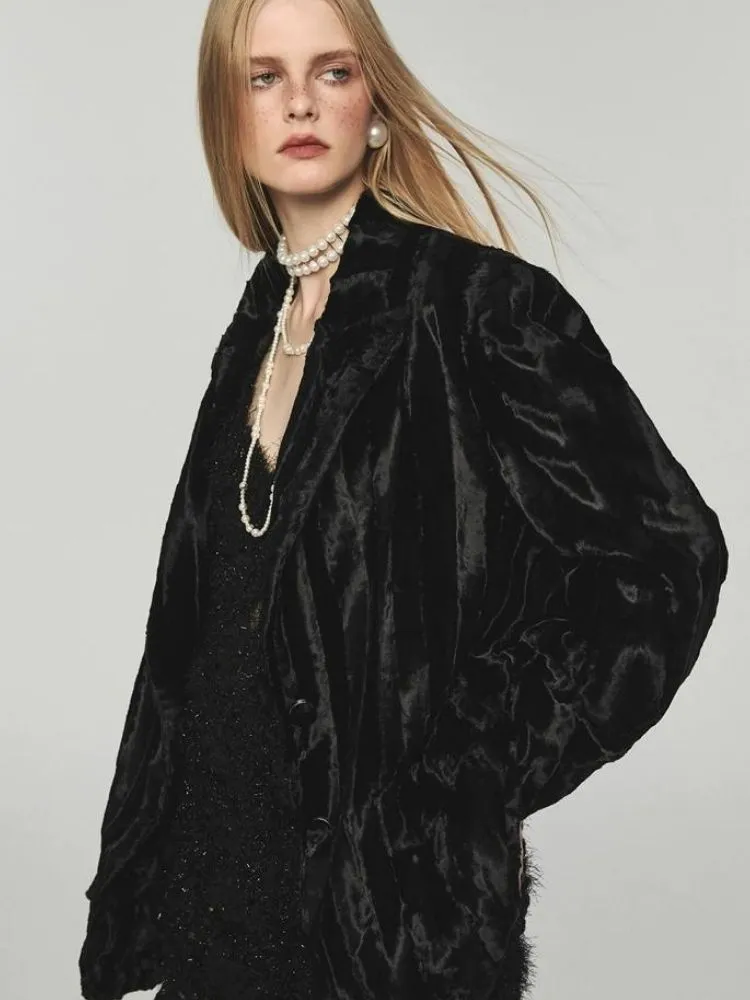 High quality plush blazer【s0000004126】
