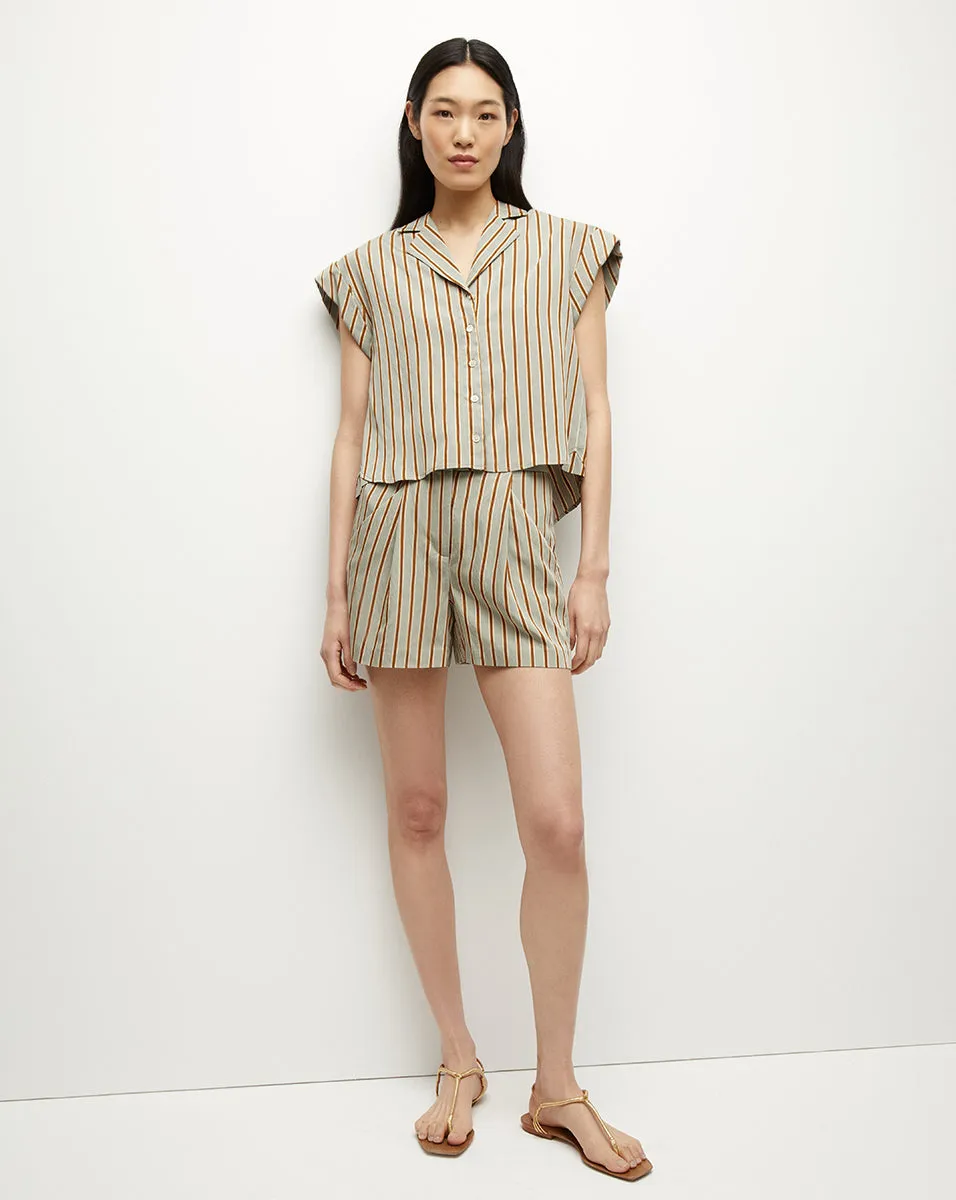 Kasa Striped Button-Down Top