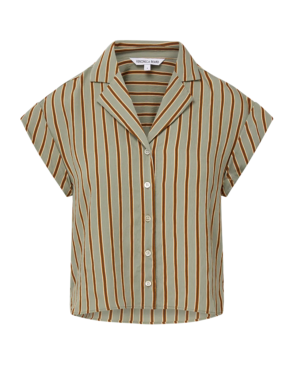 Kasa Striped Button-Down Top