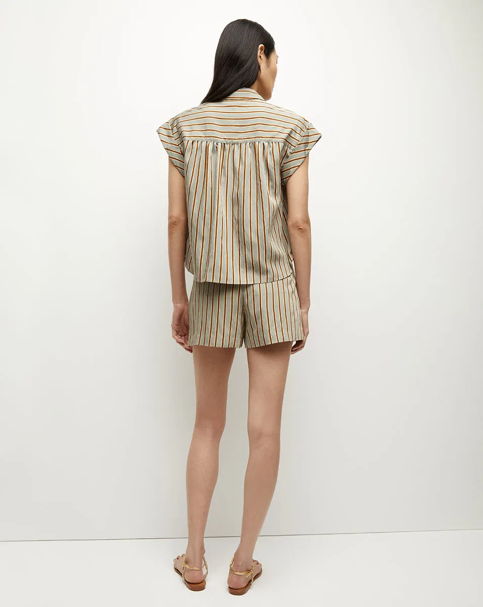 Kasa Striped Button-Down Top