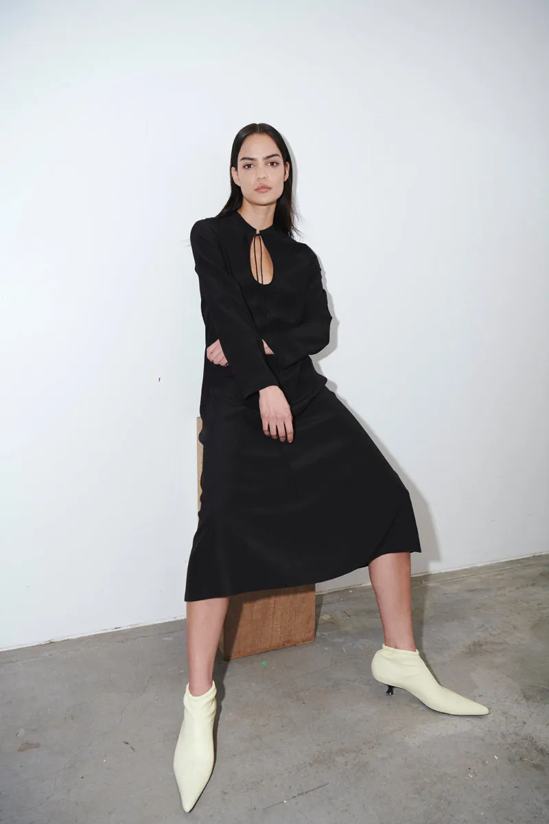keyhole silk dress