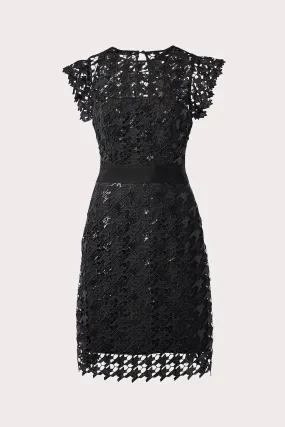 Leila Herringbone Sequin Dress