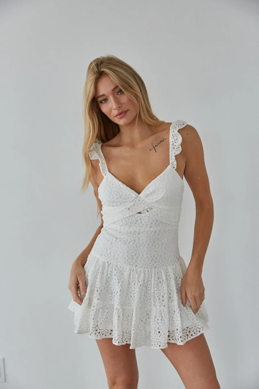 Liliana Eyelet Lace Mini Dress
