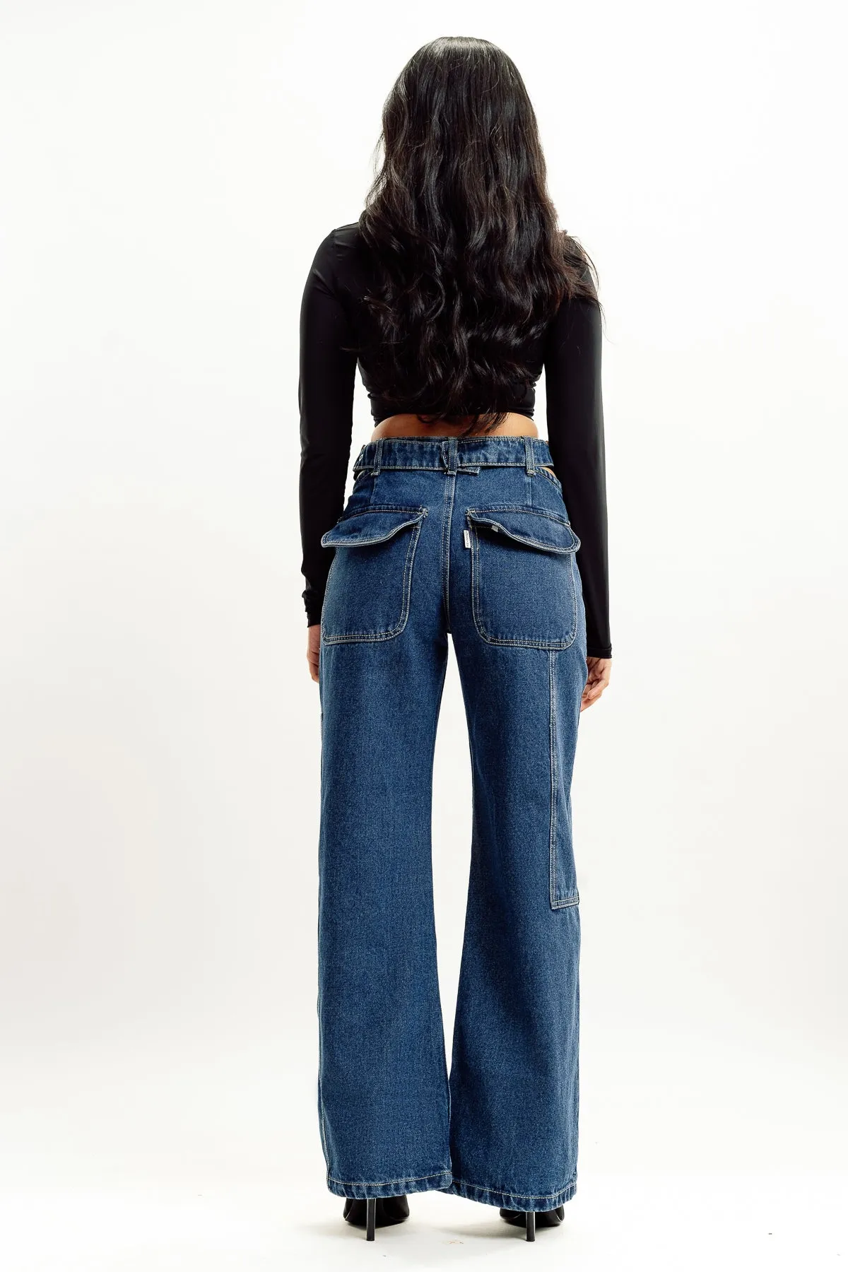Low Waist Belted Jeans
