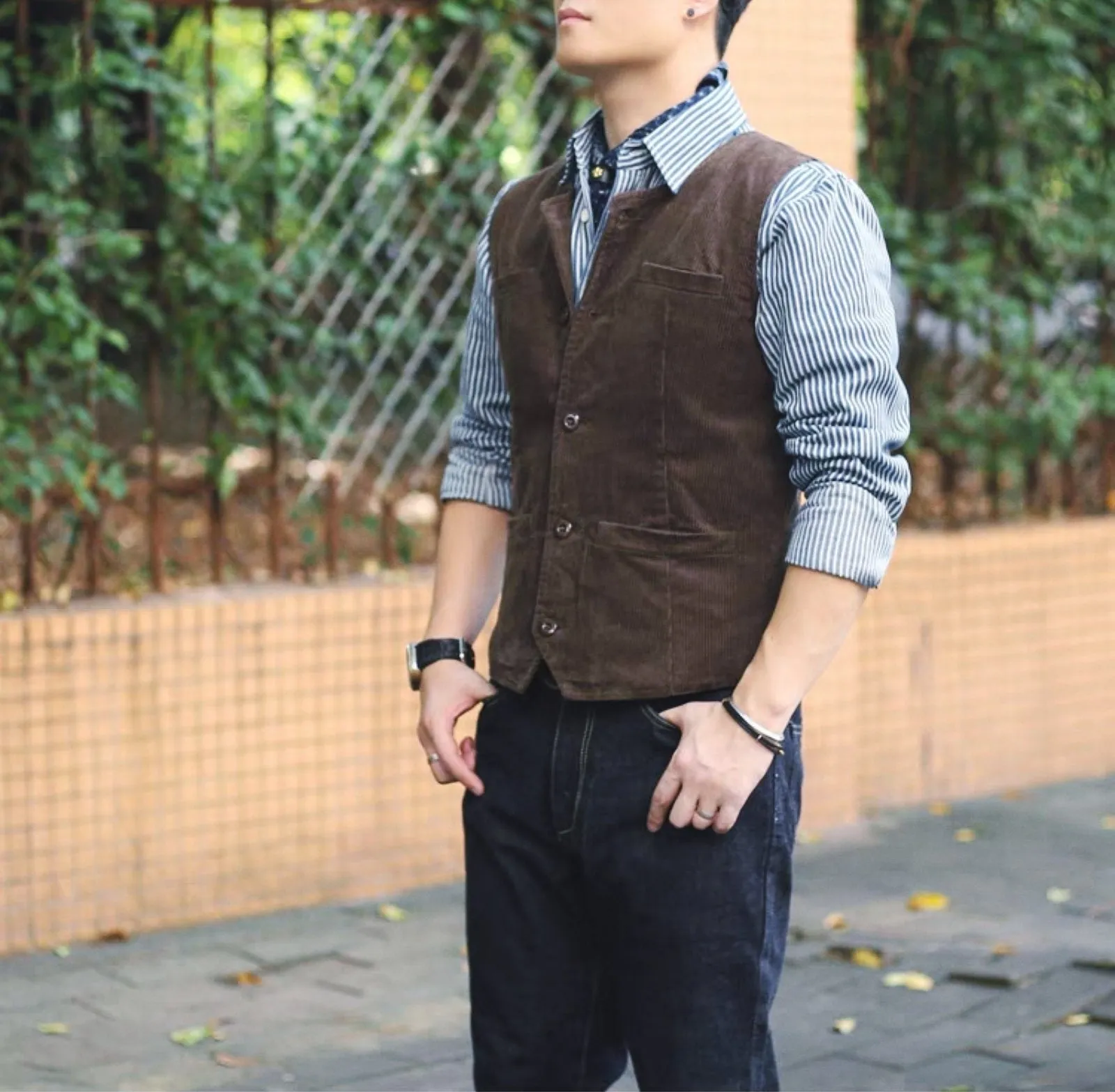 Men's 4-Pockets Corduroy Vest