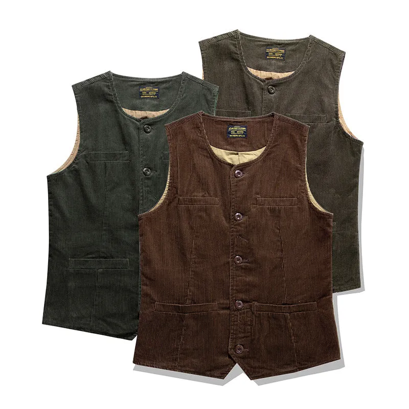 Men's 4-Pockets Corduroy Vest