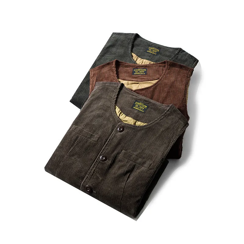 Men's 4-Pockets Corduroy Vest