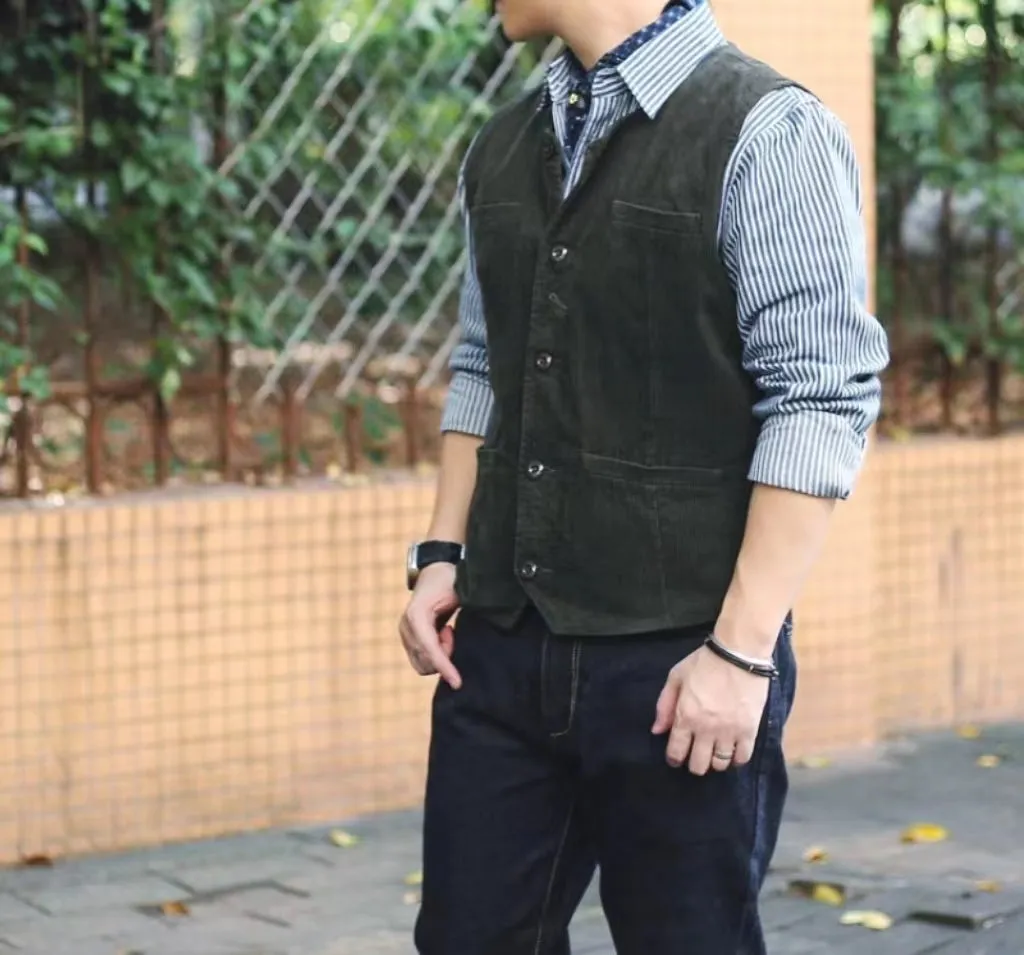 Men's 4-Pockets Corduroy Vest