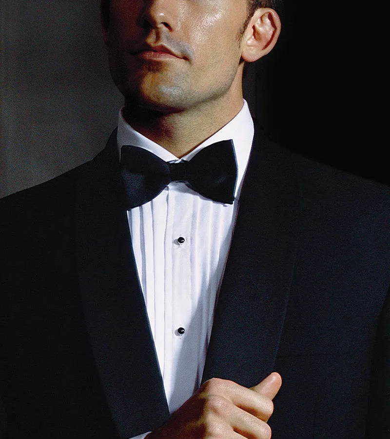 Midnight Black [Silky Smooth] - Bow Tie and Pocket Square Matching Set