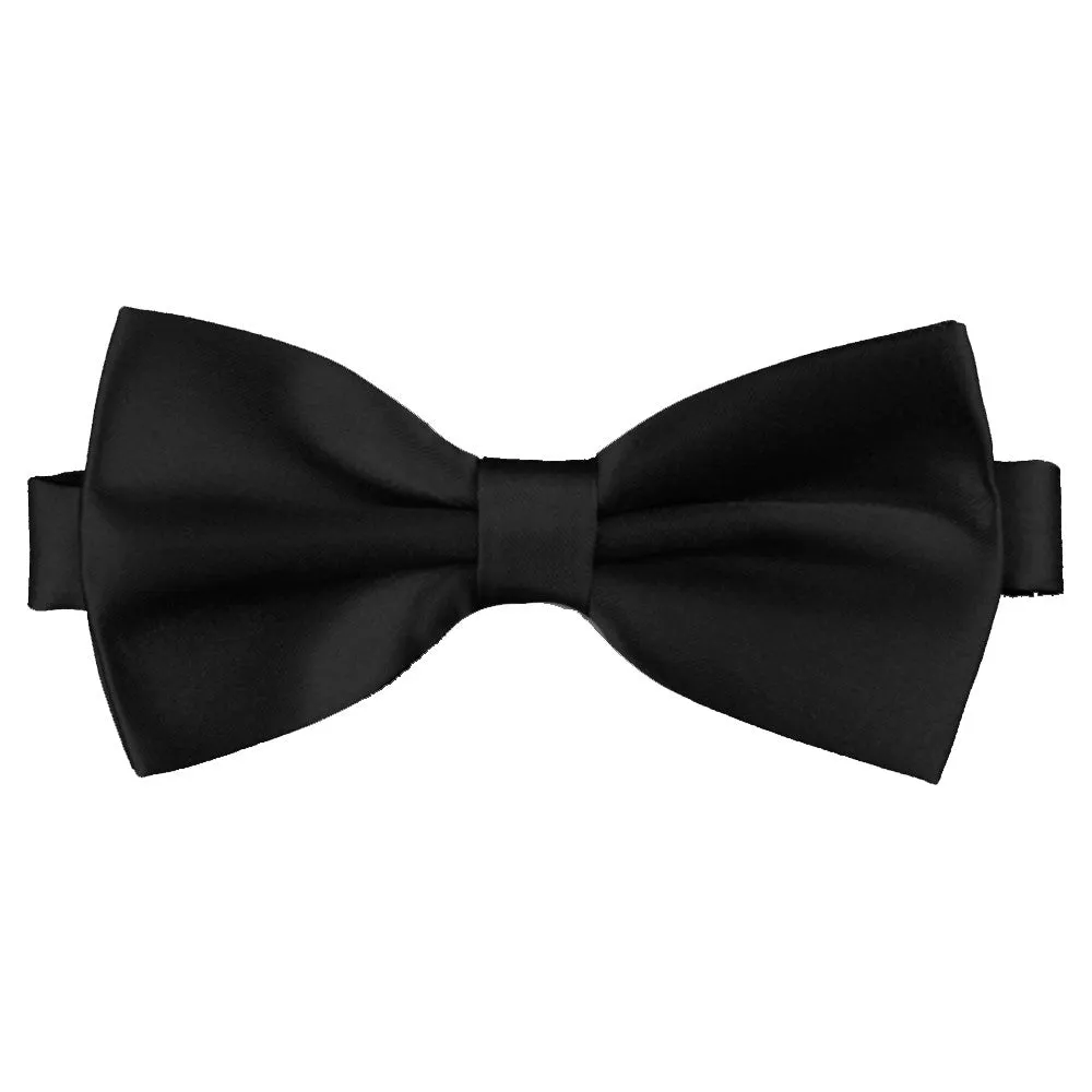 Midnight Black [Silky Smooth] - Bow Tie and Pocket Square Matching Set