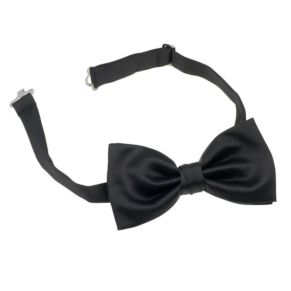Midnight Black [Silky Smooth] - Bow Tie and Pocket Square Matching Set