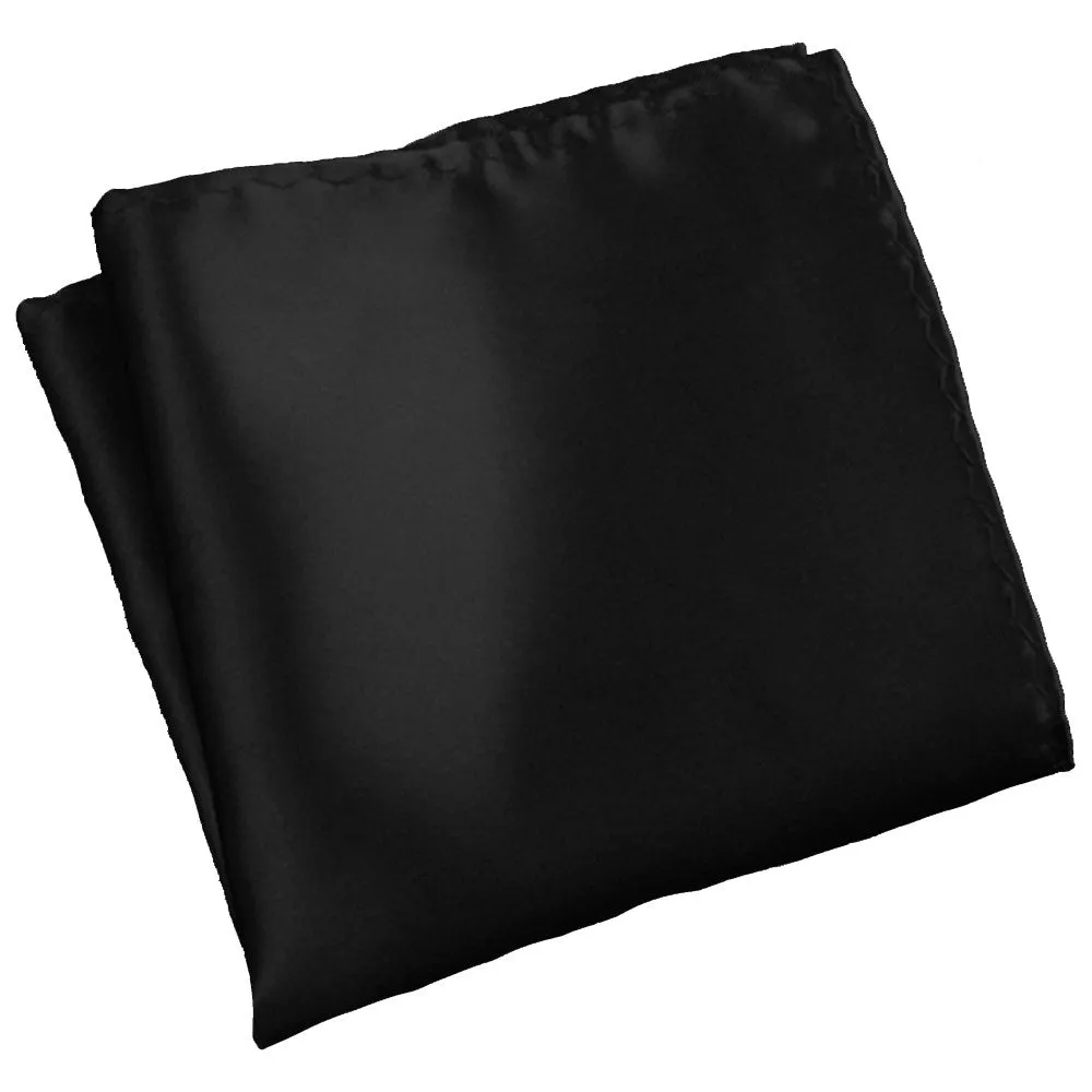 Midnight Black [Silky Smooth] - Bow Tie and Pocket Square Matching Set