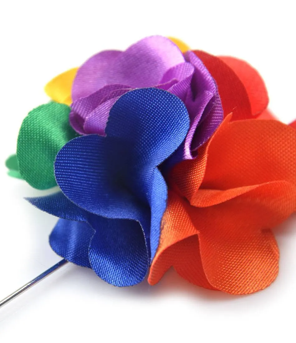 Multi-Color Petals Flower Lapel Pin - Big