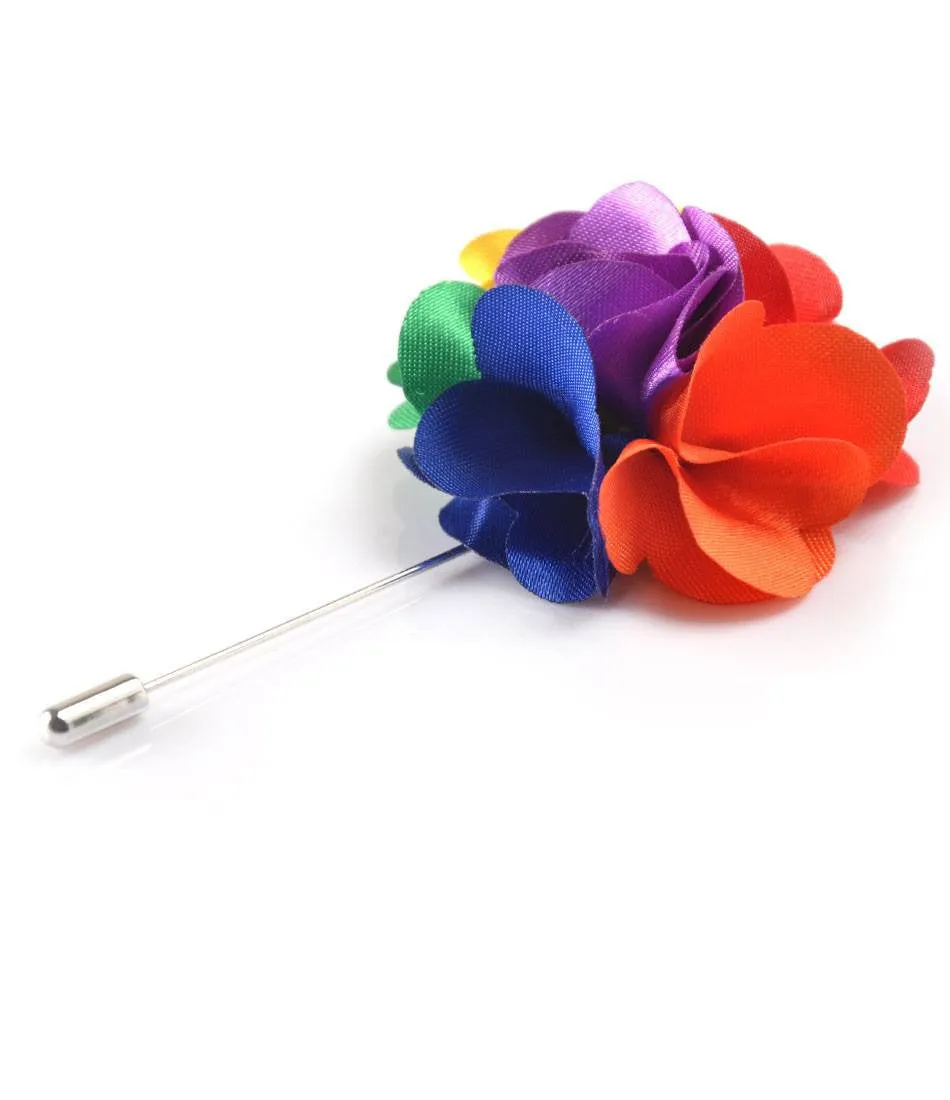 Multi-Color Petals Flower Lapel Pin - Big