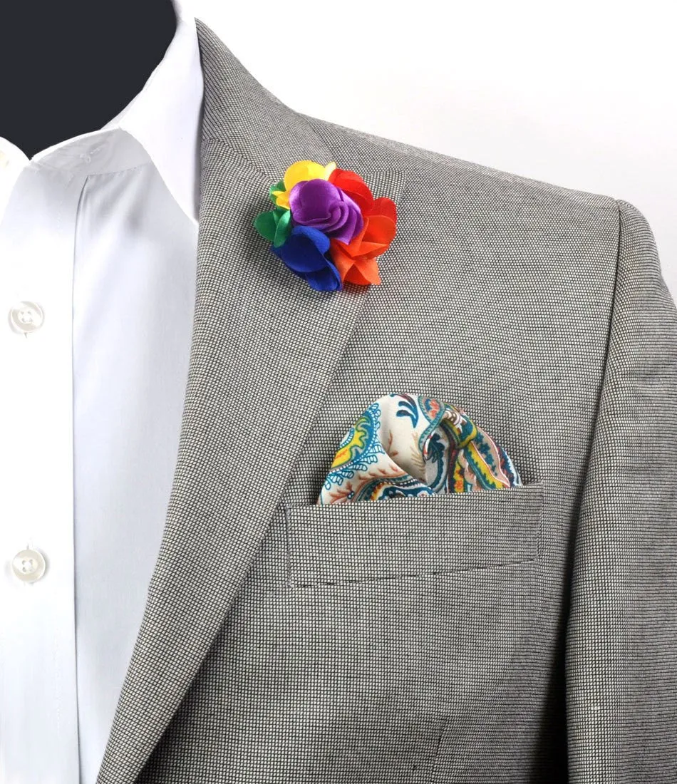 Multi-Color Petals Flower Lapel Pin - Big