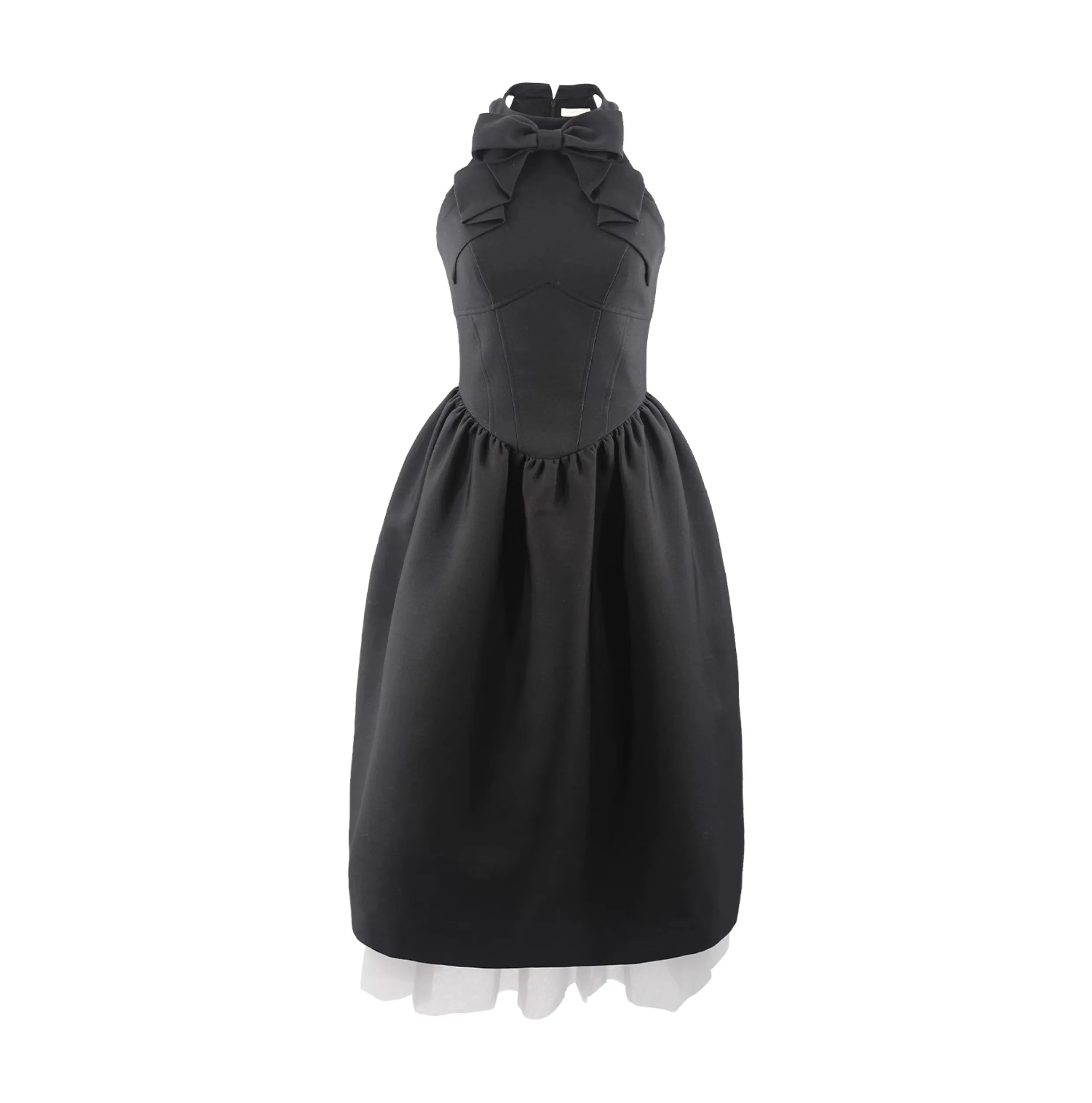 [Mummy Cat] Audrey Noir Elegance Midi Dress