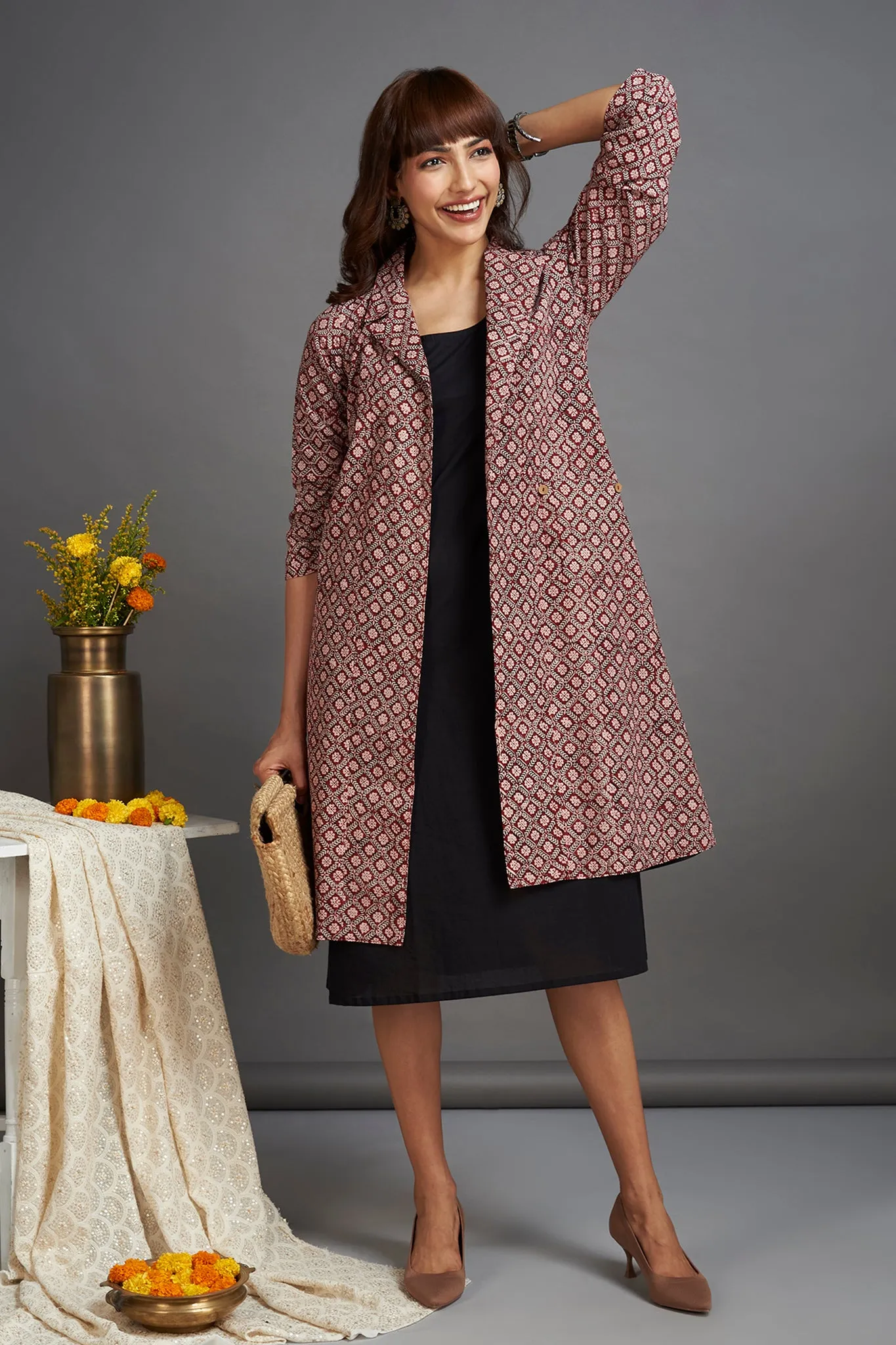 only blazer - glorious madder & raven drops