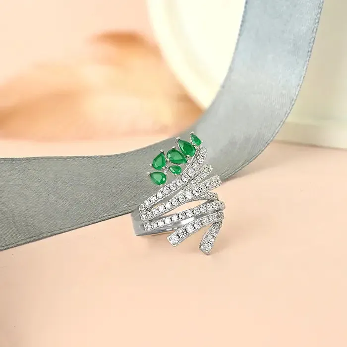 Petal Spiral Silver Ring