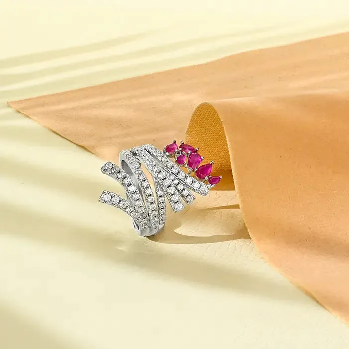 Petal Spiral Silver Ring