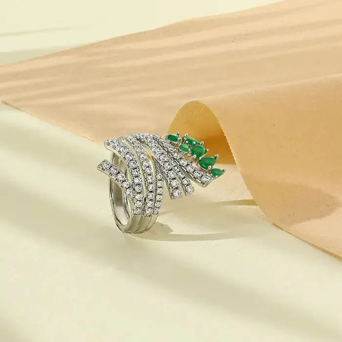 Petal Spiral Silver Ring