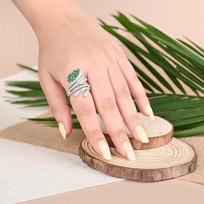 Petal Spiral Silver Ring