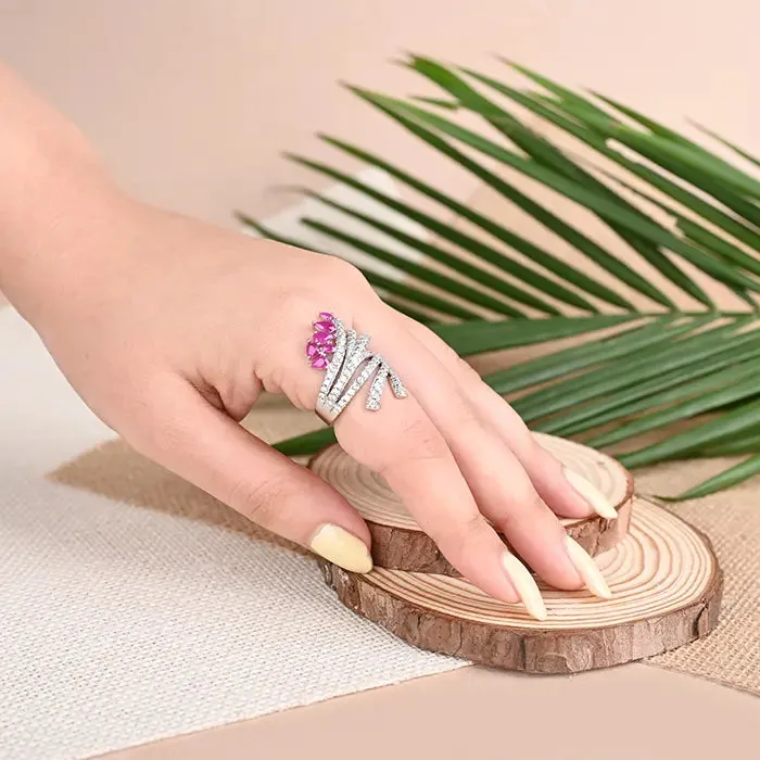 Petal Spiral Silver Ring