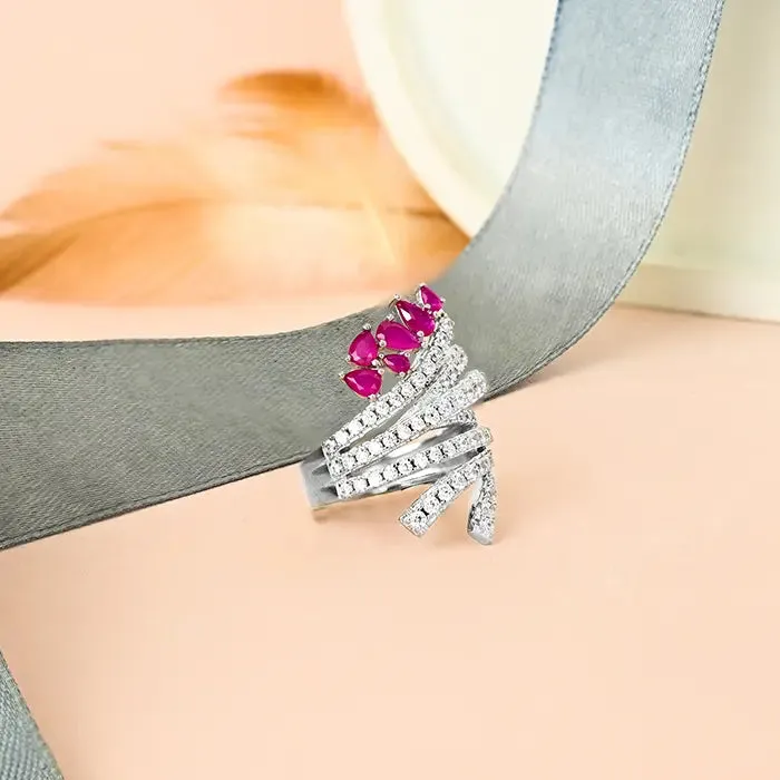 Petal Spiral Silver Ring