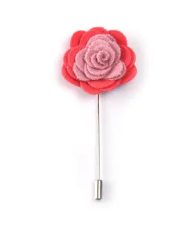 Pink Combination Rosette Lapel Pin