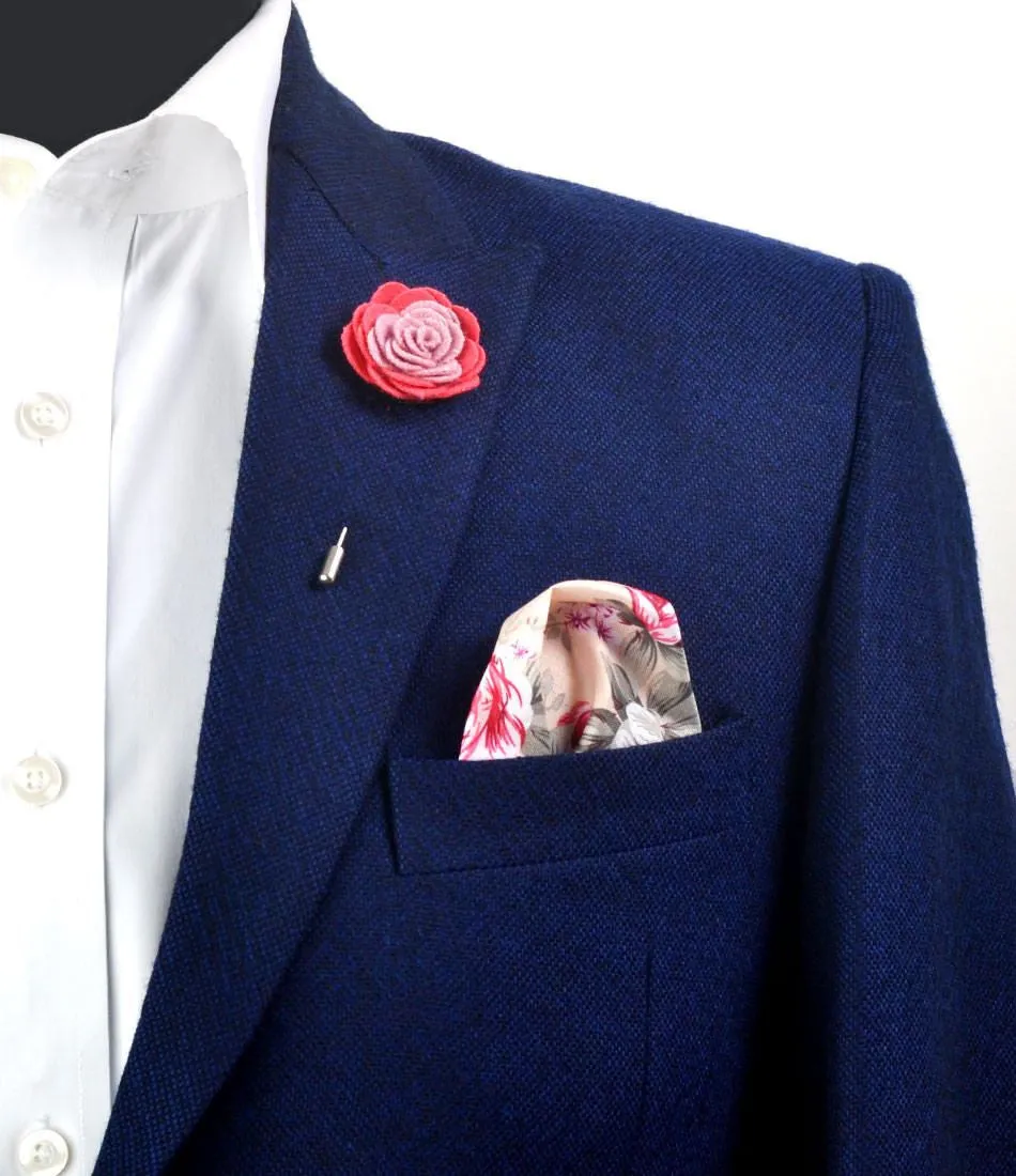 Pink Combination Rosette Lapel Pin
