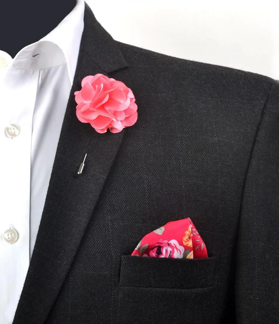 Pink Petals Flower Lapel Pin - Big