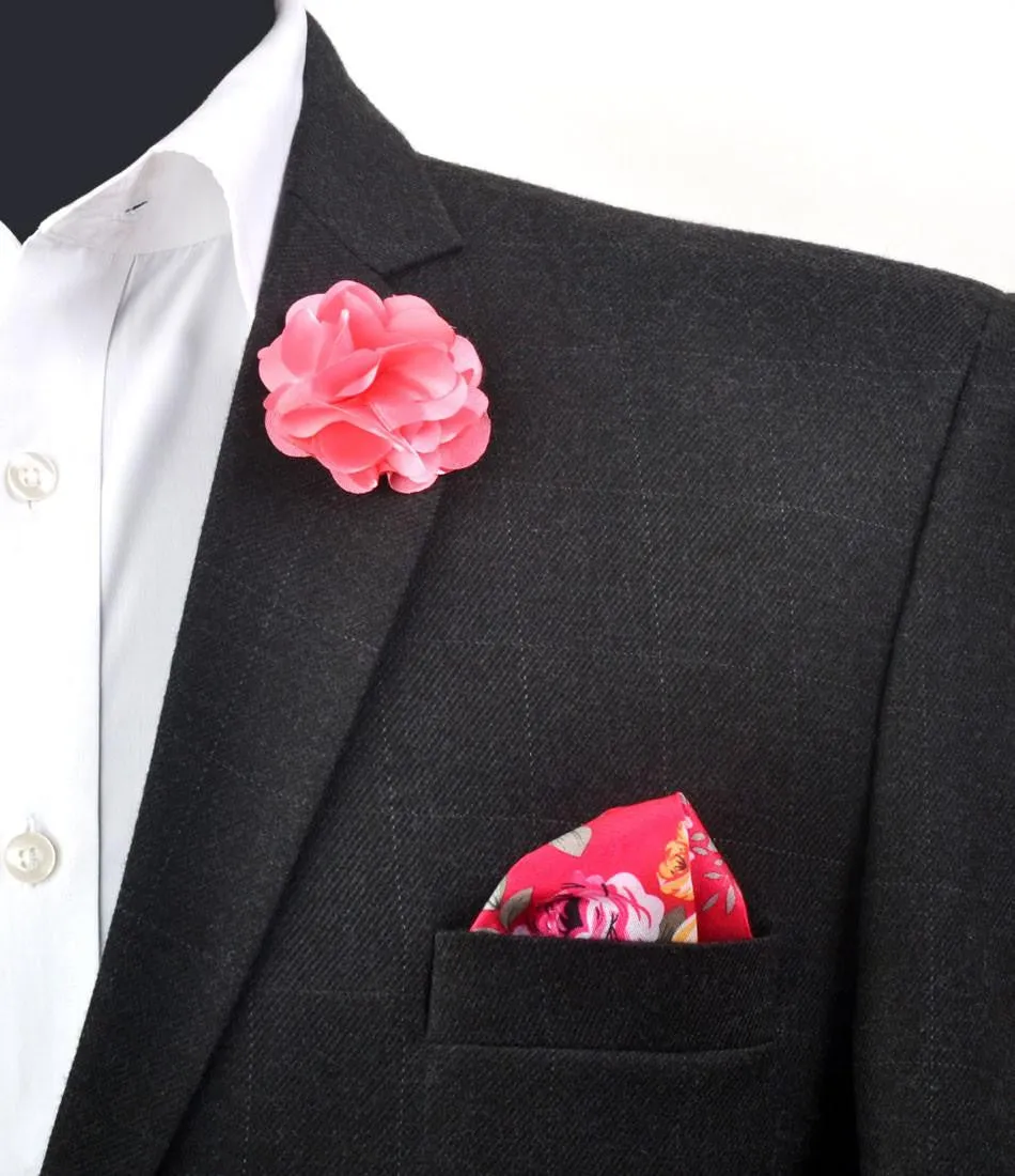 Pink Petals Flower Lapel Pin - Big