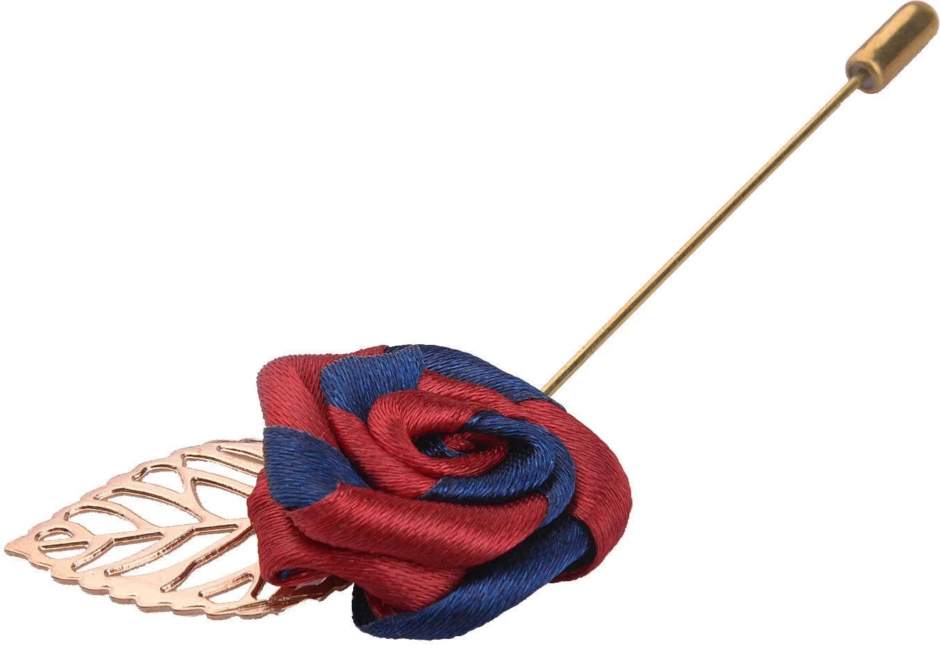 Prussian Blue / Crimson Red Rose Lapel Pin