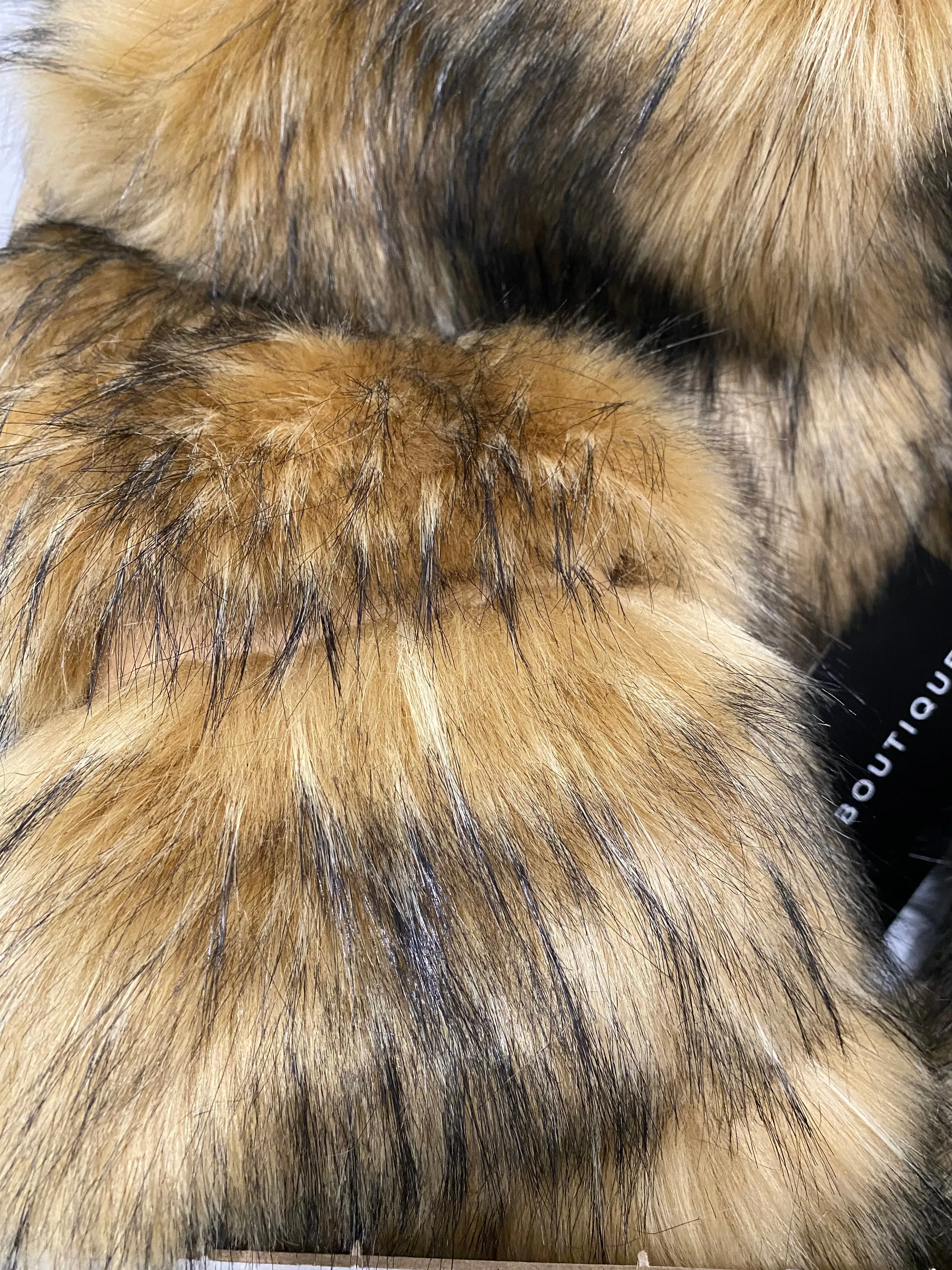Raccoon Cropped 3 Row Faux Fur Jacket