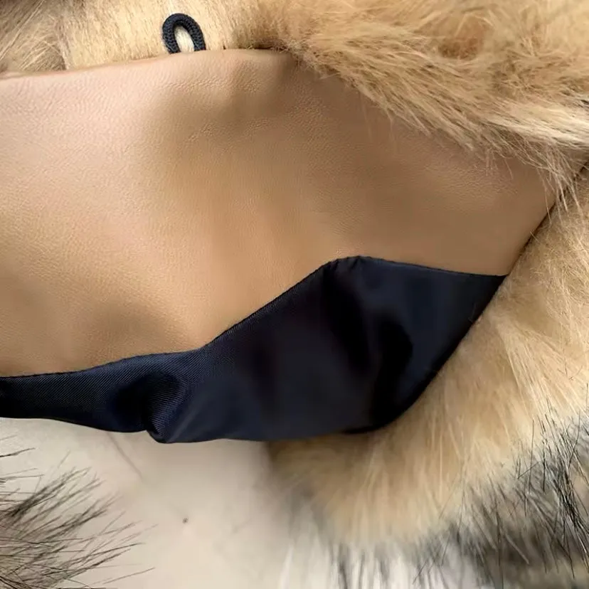 Raccoon Cropped 3 Row Faux Fur Jacket