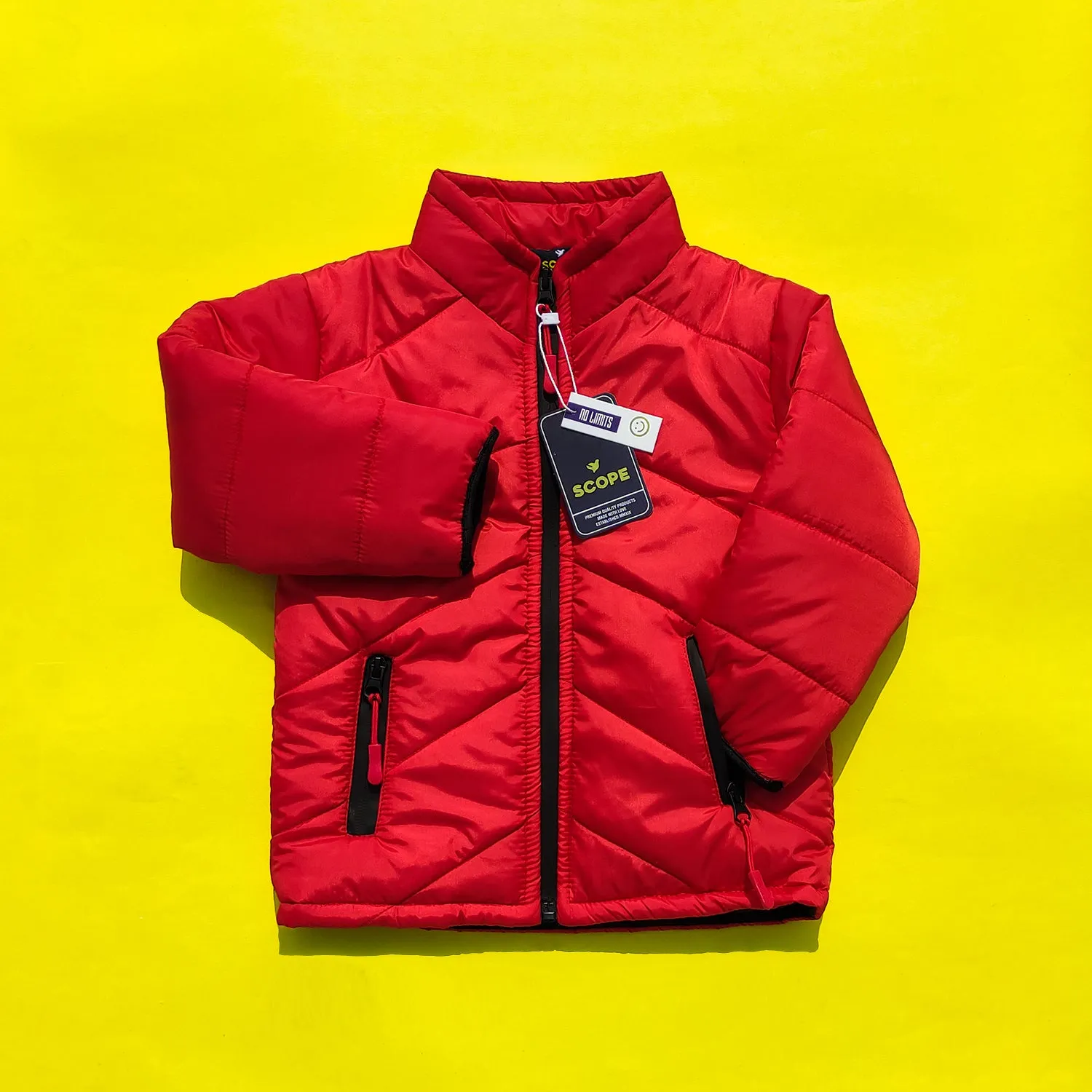 Red Full Sleeves Puffer Jacket