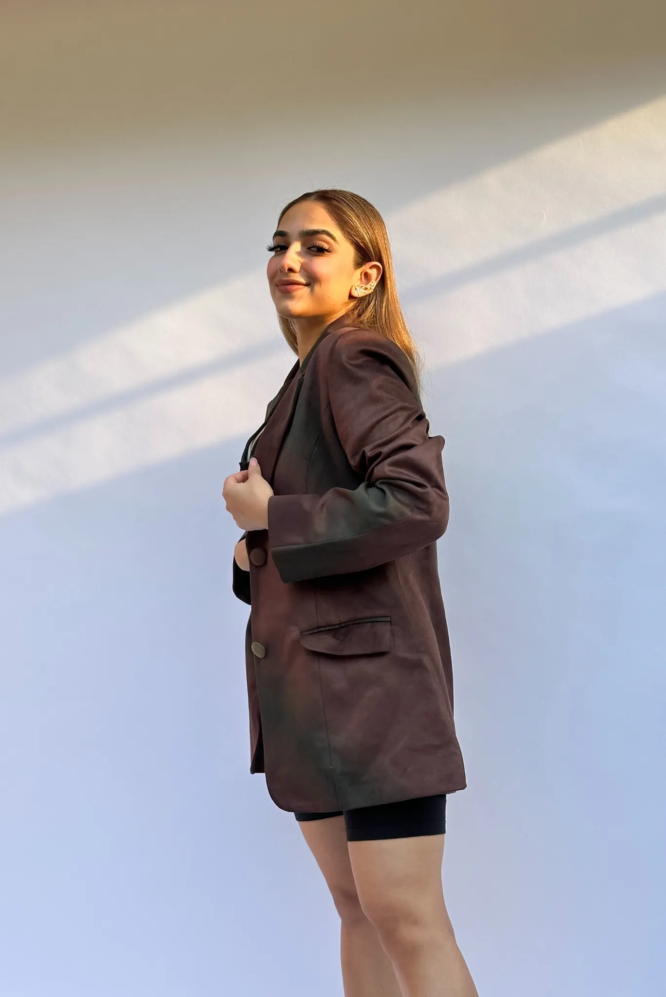 Rust Grunge Oversized Blazer