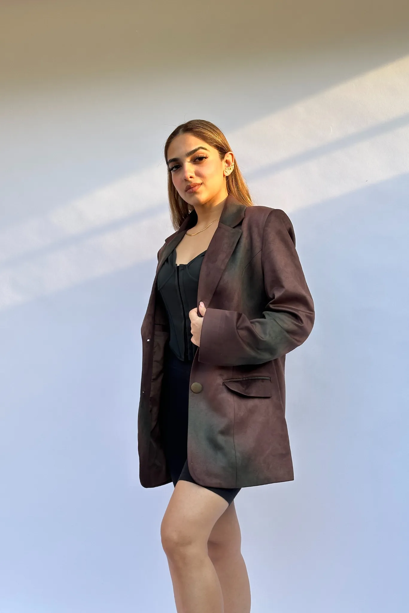 Rust Grunge Oversized Blazer